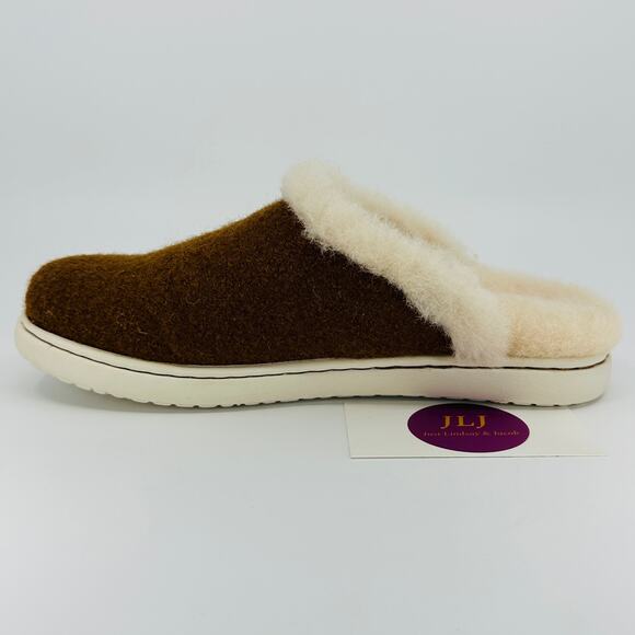 Born Women's Zoe 100% Wool Shearling Lined Slippers Cognac Brown Wool Size 6 - Picture 9 of 13